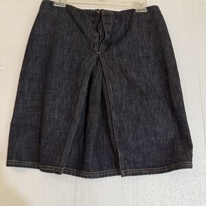 Gucci Denim Skirt with Lace-Up Front Detail  Size 44 Dark‎ Denim Missing Laces